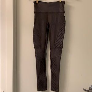 SPANX Gunmetal Faux Leather Moto -NEVER WORN